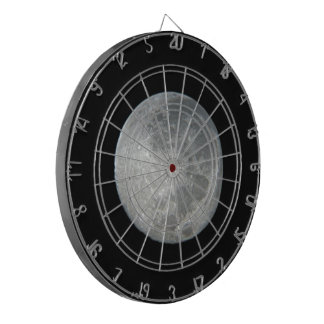 Close-Up Full Moon in the Night Sky. Photography Dartboard
