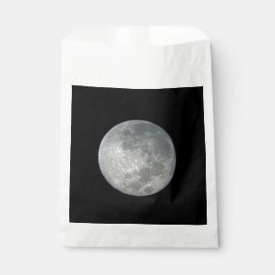 Close-Up Full Moon in the Night Sky. Photography Favour Bag