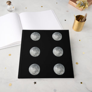Close-Up Full Moon in the Night Sky. Photography Guest Book