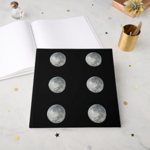 Close-Up Full Moon in the Night Sky. Photography Guest Book
