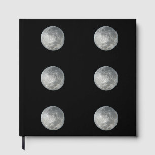 Close-Up Full Moon in the Night Sky. Photography Guest Book