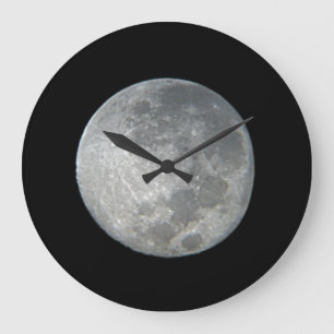 Close-Up Full Moon in the Night Sky. Photography Large Clock