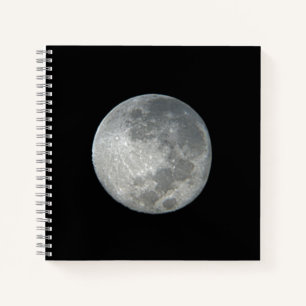 Close-Up Full Moon in the Night Sky. Photography Notebook