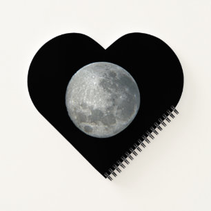 Close-Up Full Moon in the Night Sky. Photography Notebook
