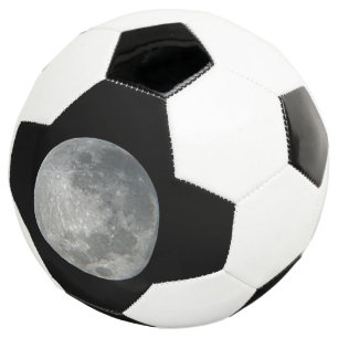 Close-Up Full Moon in the Night Sky. Photography Soccer Ball