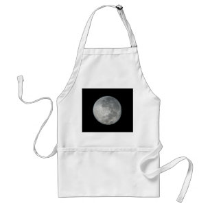 Close-Up Full Moon in the Night Sky. Photography Standard Apron