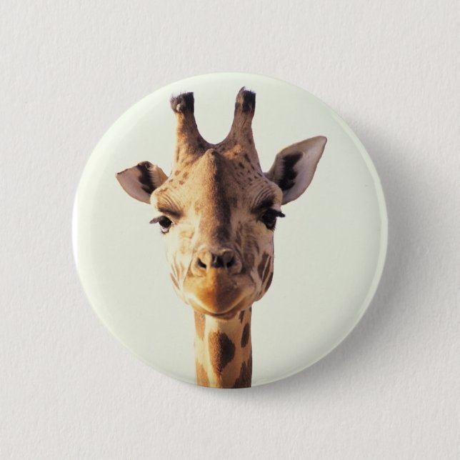 Close-Up Giraffe 6 Cm Round Badge (Front)