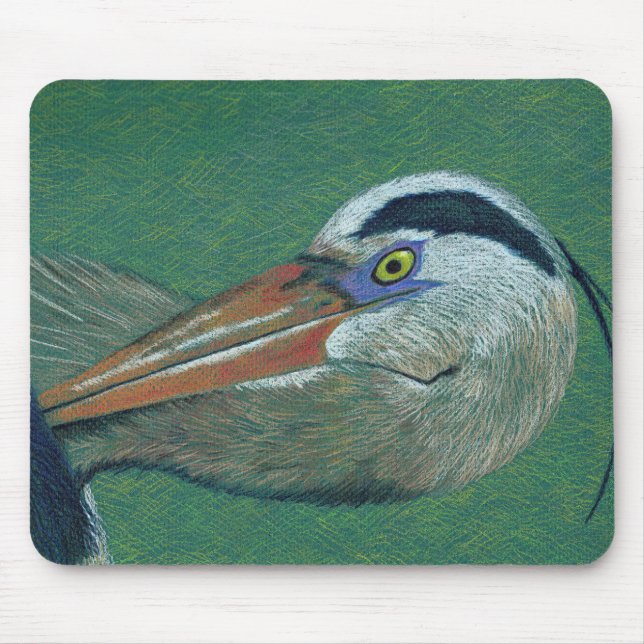 Close Up Heron Mouse Pad (Front)