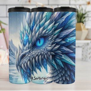 Close Up Ice Dragon Head Thermal Tumbler