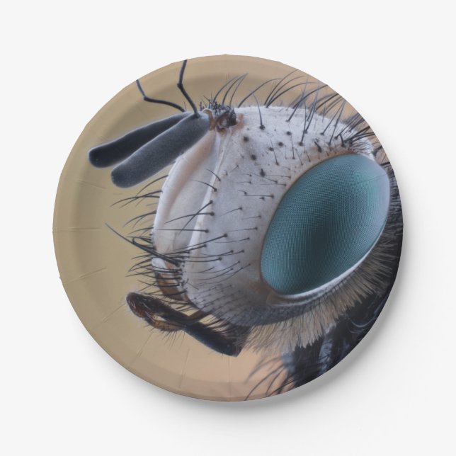 Close-up Insect Bug Head Paper Plate (Front)