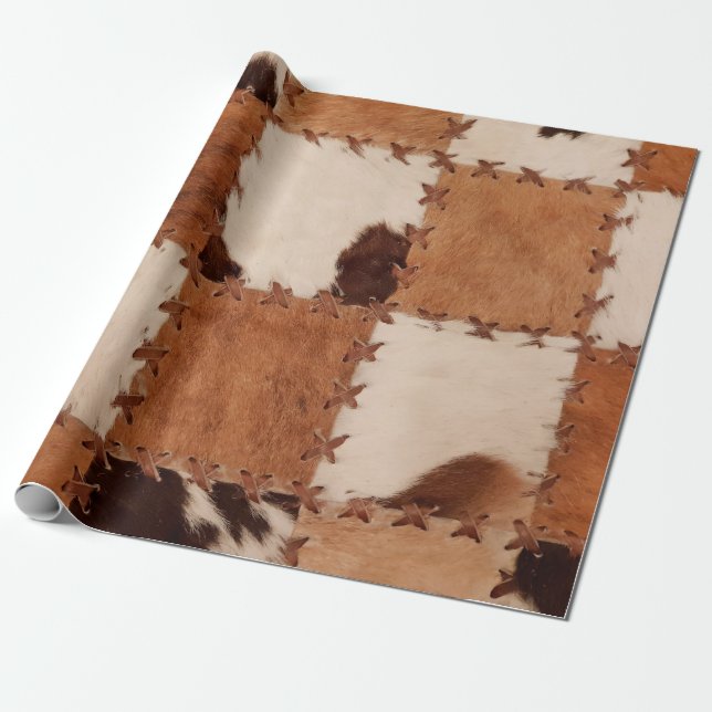 Close up leather patchwork textured background. wrapping paper (Unrolled)