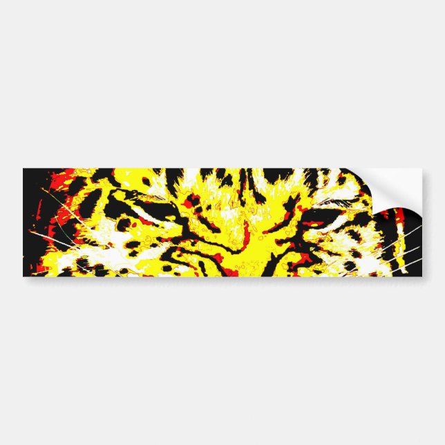 Close-up Leopard Eyes Bumper Sticker (Front)