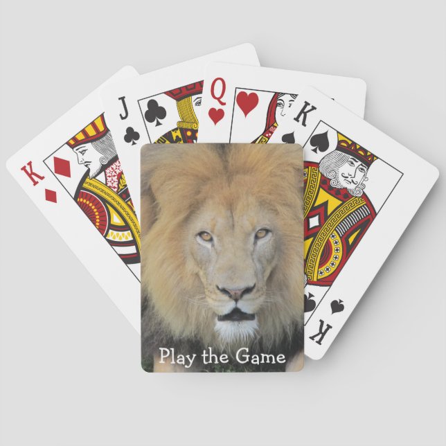 Close-up Lion picture Playing Cards (Back)
