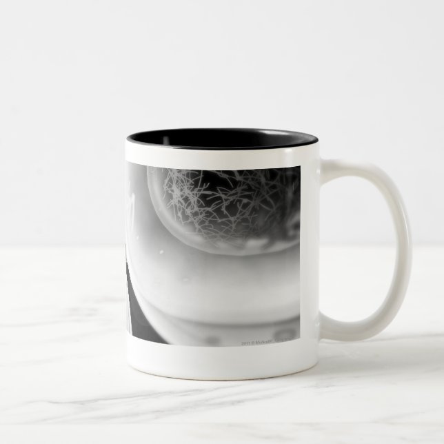 Close up look at cell division Two-Tone coffee mug (Right)