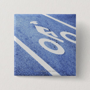 Close-up of a bicycle sign on the road 15 cm square badge