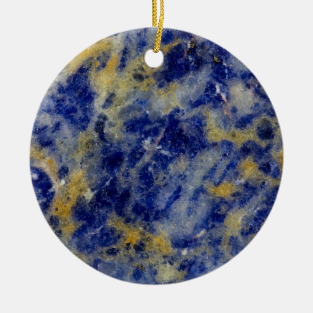 Close up of a Blue Sodalite Ceramic Tree Decoration (Front)