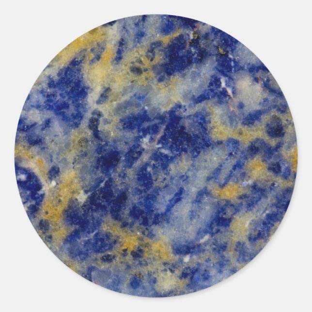 Close up of a Blue Sodalite Classic Round Sticker (Front)