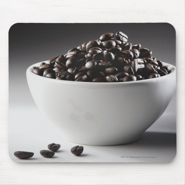 Close-up of a bowl full of coffee beans mouse pad (Front)