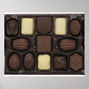 close-up of a box of assorted chocolates poster