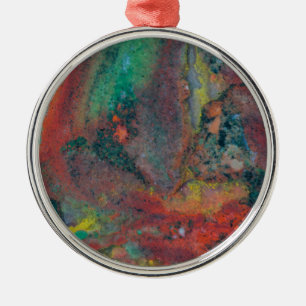 Close up of a Christmas Jasper Metal Tree Decoration
