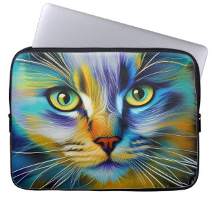 Close up of a Colourful Siamese Kitten Laptop Sleeve