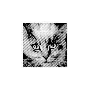 Close up of a Colourful Siamese Kitten Rubber Stamp