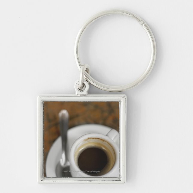 Close-up of a cup of coffee 2 key ring (Front)