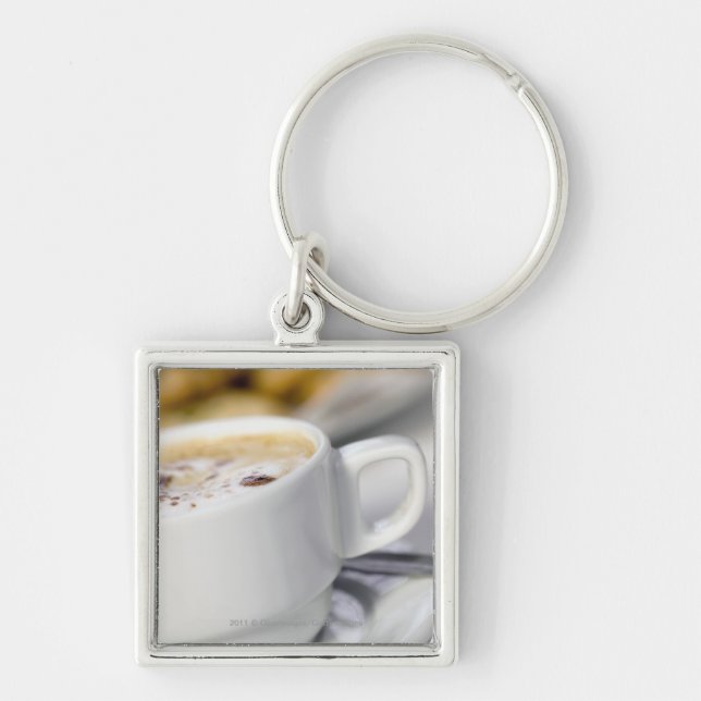 Close-up of a cup of coffee key ring (Front)