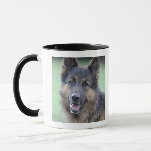 close-up of a dog face mug (Left)