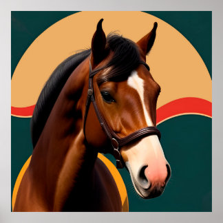 Close-Up of a Elegant Horse Poster
