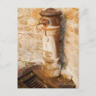 Close-up of a faucet, Siena Province, Tuscany, Postcard