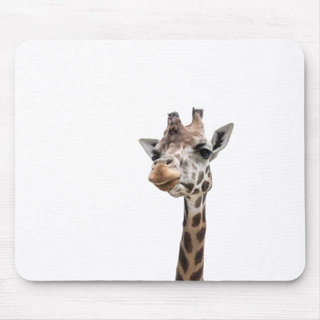 Close-up of a gorgeous giraffe face mouse pad (Front)