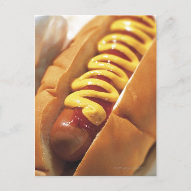 close-up of a hotdog postcard (Front)