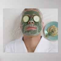 Close-up of a mature man lying down with a face