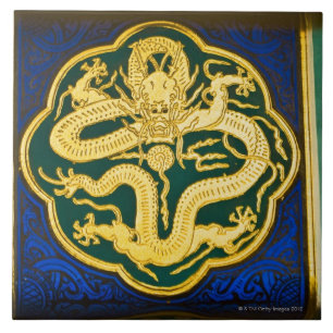 Close-up of a painting, Tower of Buddha 2 Ceramic Tile