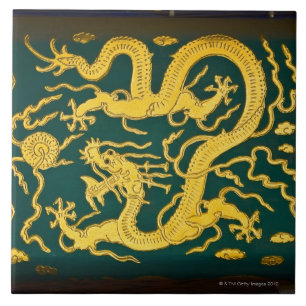 Close-up of a painting, Tower of Buddha Ceramic Tile