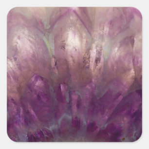 Close up of a purple Amethyst Square Sticker
