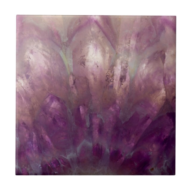 Close up of a purple Amethyst Tile (Front)