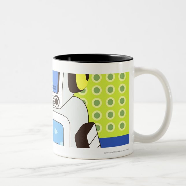 Close-up of a robot Two-Tone coffee mug (Right)