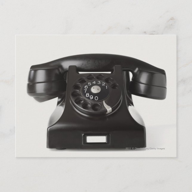 Close-up of a rotary phone postcard (Front)