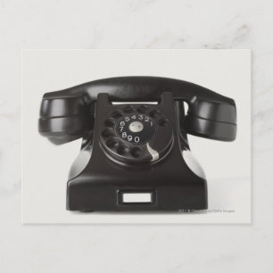 Close-up of a rotary phone postcard