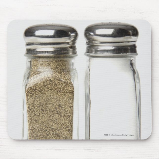 Close-up of a salt and a pepper shaker mouse pad (Front)