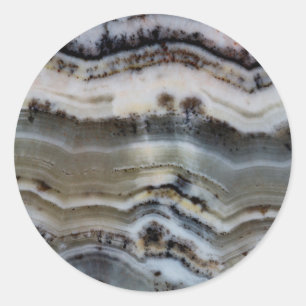 Close up of a Silver Lace Onyx Classic Round Sticker