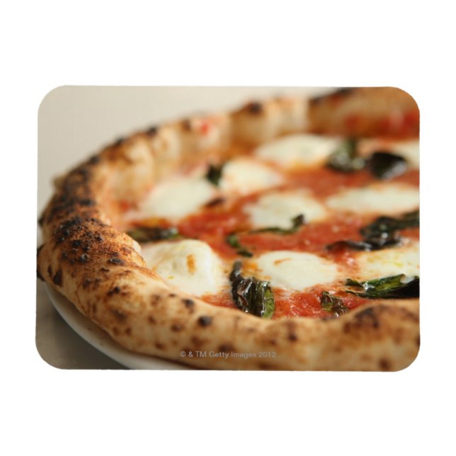 Close-up of a whole pizza pie magnet (Horizontal)
