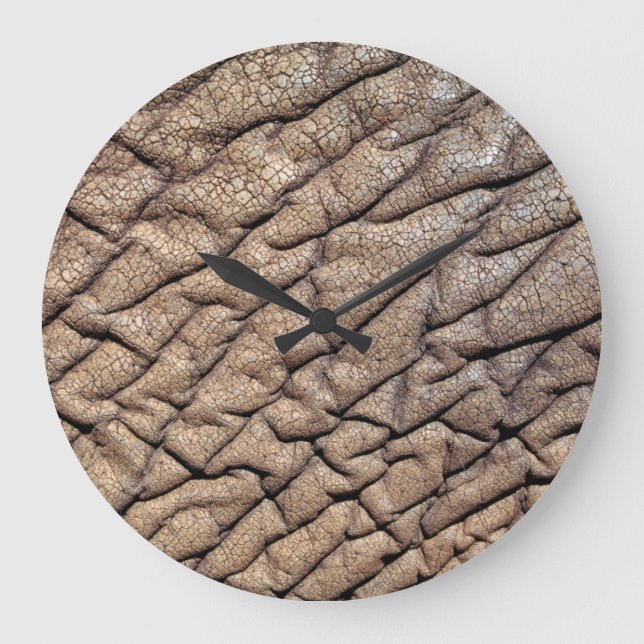 Close-Up Of African Elephant's Hide Large Clock (Front)