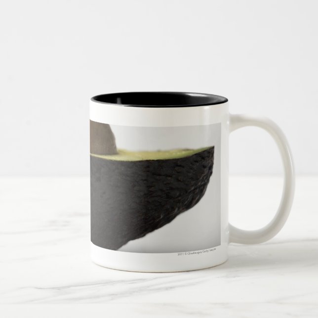 Close-up of an avocado Two-Tone coffee mug (Right)