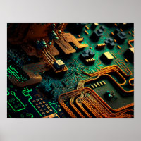 Close-up of an electronic circuit board.