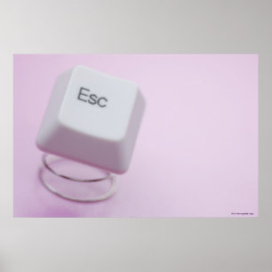 Close-up of an escape key poster