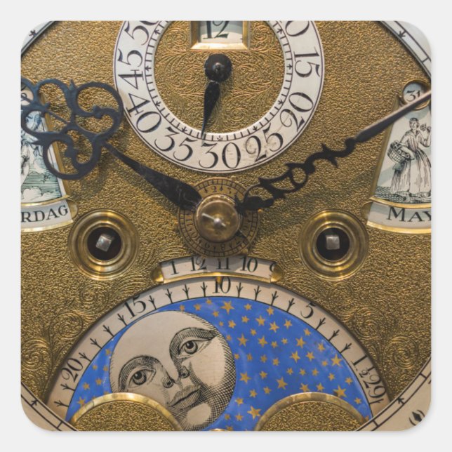Close up of an old clock, Germany Square Sticker (Front)