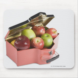 Close-up of apples in a box mouse pad